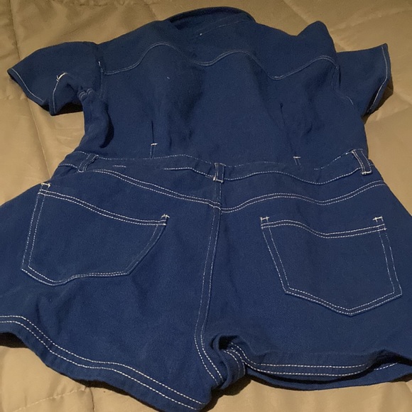 Royal Blue Denim Romper - Picture 3 of 3